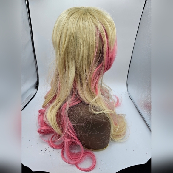 Pink & Blonde Long Wavy Synthetic Wig - Picture 8 of 8